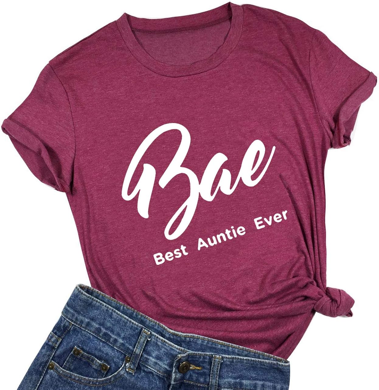 licson Bae Best Auntie Ever T-Shirt Women Funny Best Effing Aunt Ever Shirts Short Sleeves Top 