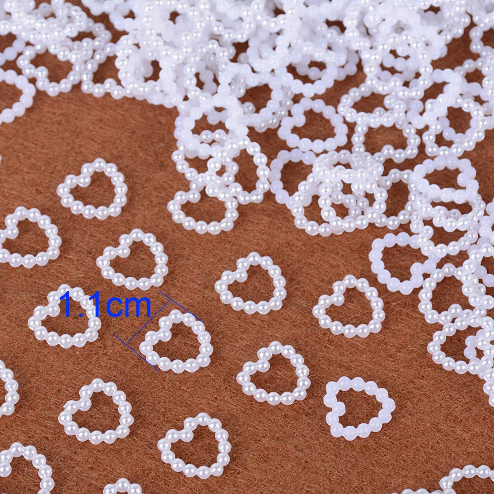 Napravi Rs Scrapbooking Loisirs Creatifs 11 X 11mm Serwoo Lot De 1000 Perle Coeur Embellissements Acryliques Blanc Et Beige Pour Bricolage De Album Decoration Mariage Table Artisant Couture