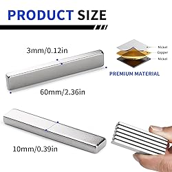 SRENMSMT Powerful Neodymium Bar Magnets, 12 Pack