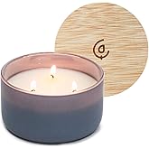 Calyan Wax Co. Charcoal & Sandalwood 3 Wick Scented Candle - 30 Hour Burn - Luxury 3 Wick Soy Candles - Non Toxic Soy Wax Candles - Long Lasting Large Glass Jar Candle for Home - 8oz