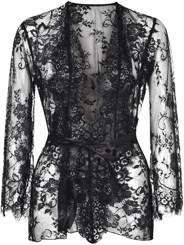 Robe De Chambre Satin Femme,Saint Valentin Sexy Soie Satin Cils