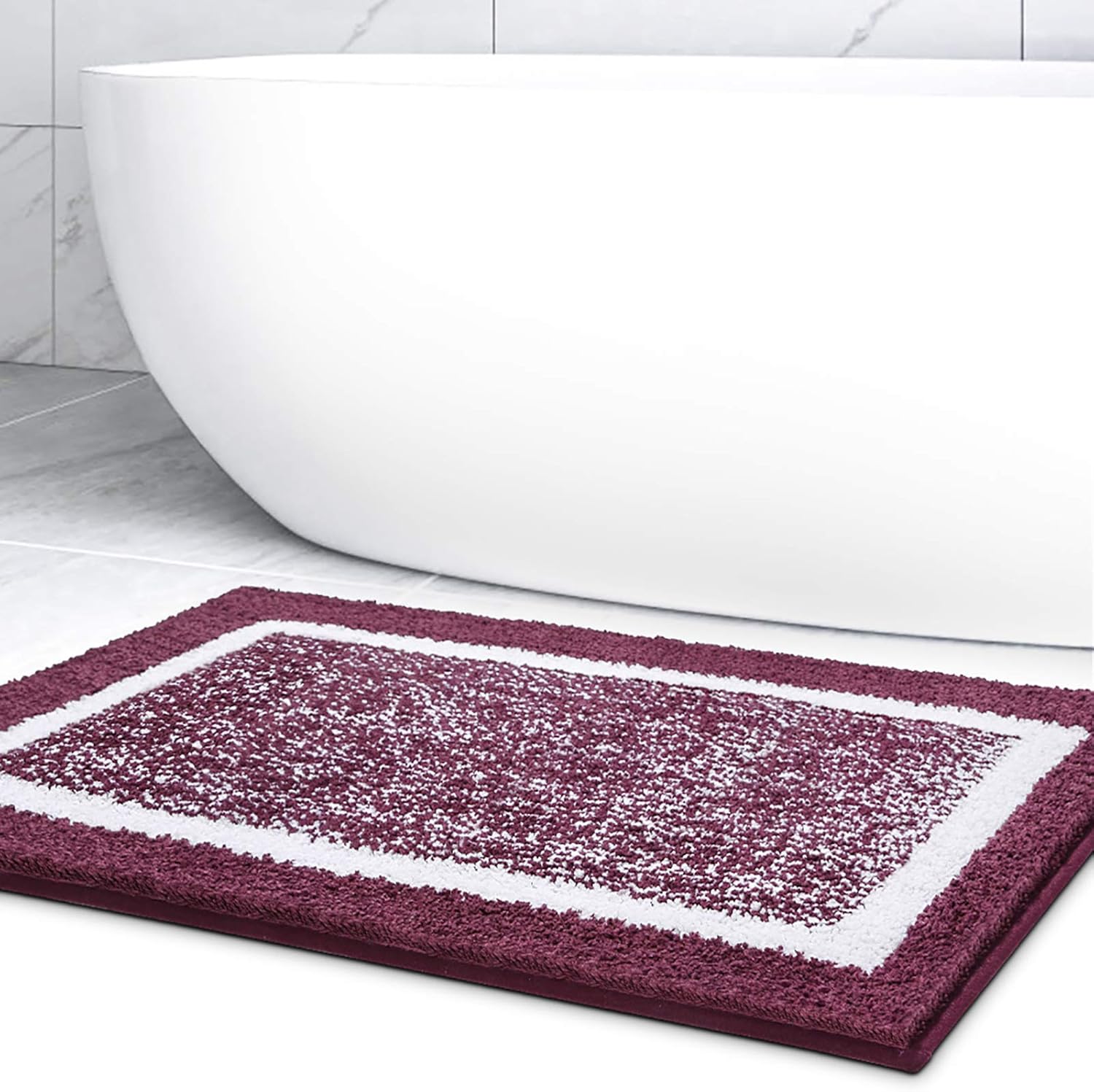Color&Geometry 40 x 60cm Microfiber Soft Bath Mat, Nonslip Bathroom