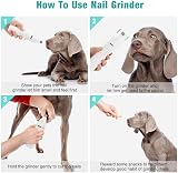 WWVVPET Pet Nail Grinder with LED Light 2 Grinding Heads 2 Speed Quiet view 8
