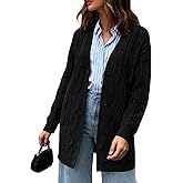 BTFBM Fall Fashion 2025 Chunky Cardigan Sweaters for Women Winter Open Front Cable Knit Button Long Cardigans Outerwear