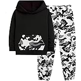 Boys Clothes Long Sleeve Pullover Hoodie Sweatshirt Camouflage Sweatpants 2 Piece Fall Winter Boys Outfits