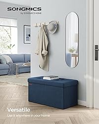 SONGMICS Storage Ottoman, Foldable Velvet Storage