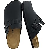 CUSHIONAIRE Haze Mens Clogs | Comfortable Slip-On Clogs for Men with Arch Support and Cork Suede Footbed | Perfect Potato Shoes for Indoor & Outdoor Use