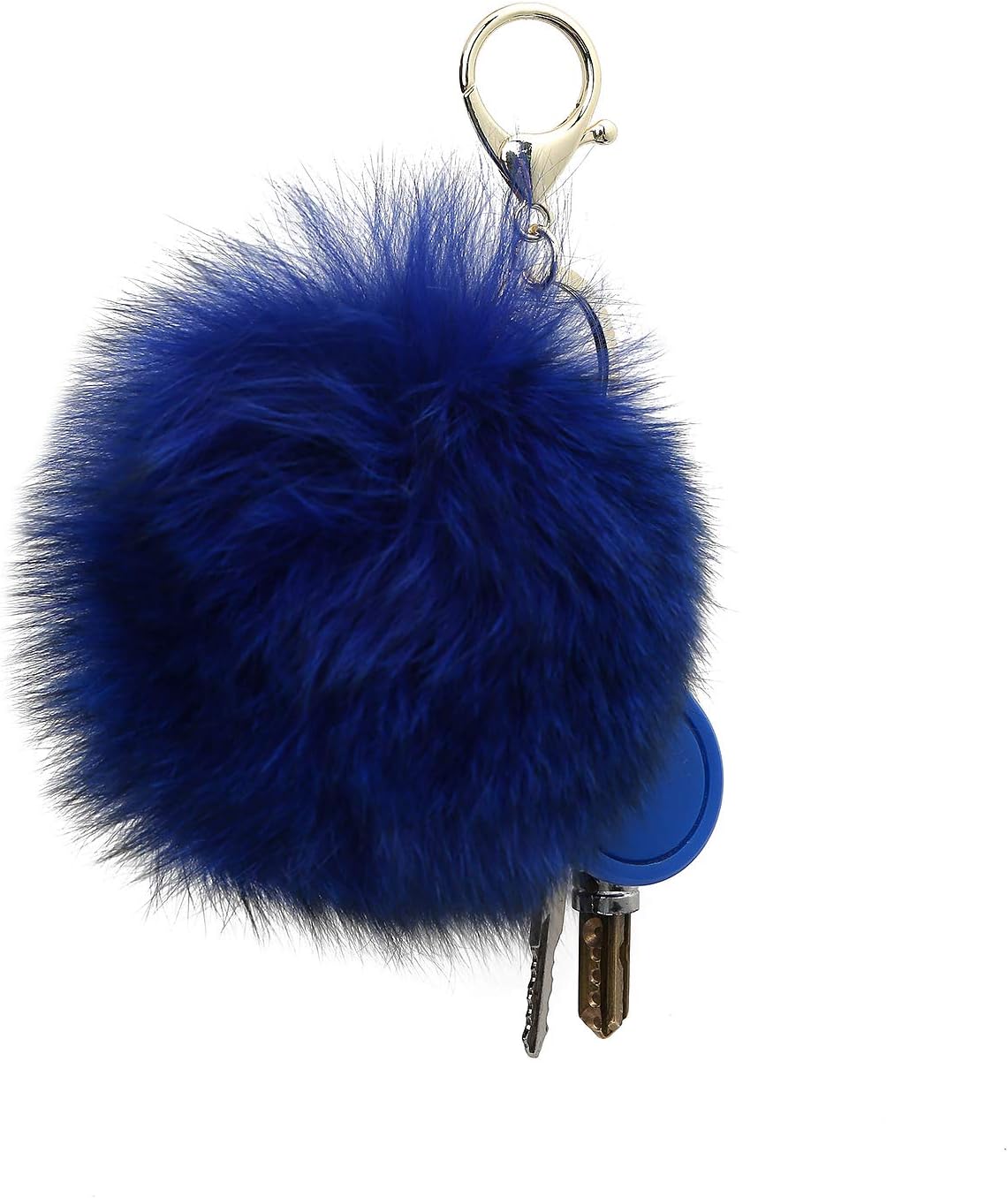 Cute 100% Rabbit Fur Ball Pom Pom Keychain for Car Key Ring Handbag Tote Bag Purse Gift Pendant