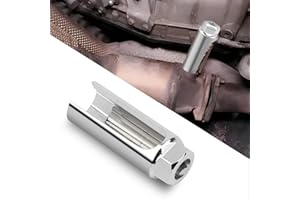 Uisky AA Oxygen Sensor Sokcet,3/8 Inch O2 Sensing Sleeve x 0.86 inch 6-angle Specification,Steel Universal Puller Oxygen Sensor Wrench for Most Models of Cars (white).