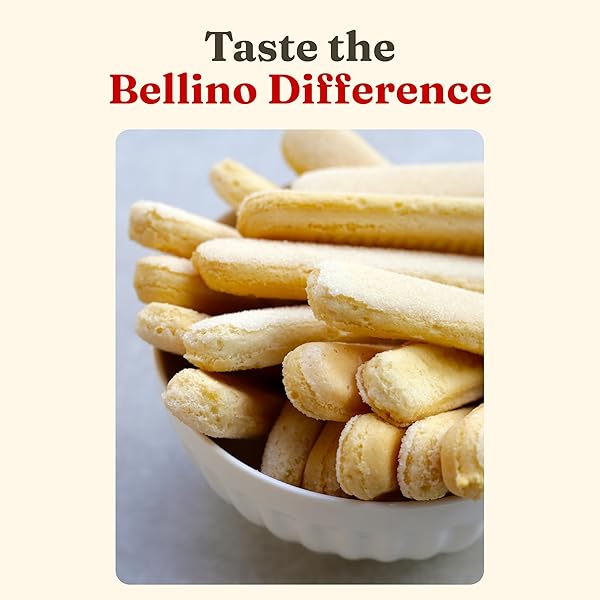 BELLINO SAVOIARDI LADY FINGERS BISCUITS – AUTHENTIC ITALIAN COOKIES FOR TIRAMISU CAKE, PASTRY & BAKERY DESSERTS, COFFEE BISCUITS & ITALIAN SNACKS – NON-GMO – 7 OUNCE