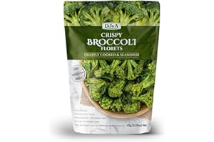 DJ&A All Natural Broccoli Florets Snack | Non-GMO, Kosher, Plant-Based | Ready-to-Eat, 45g