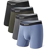 DAVID ARCHY Mens Underwear Breathable Second Skin Soft Modal Boxer Briefs for Men Pack, Wide Waistband No Ride Up