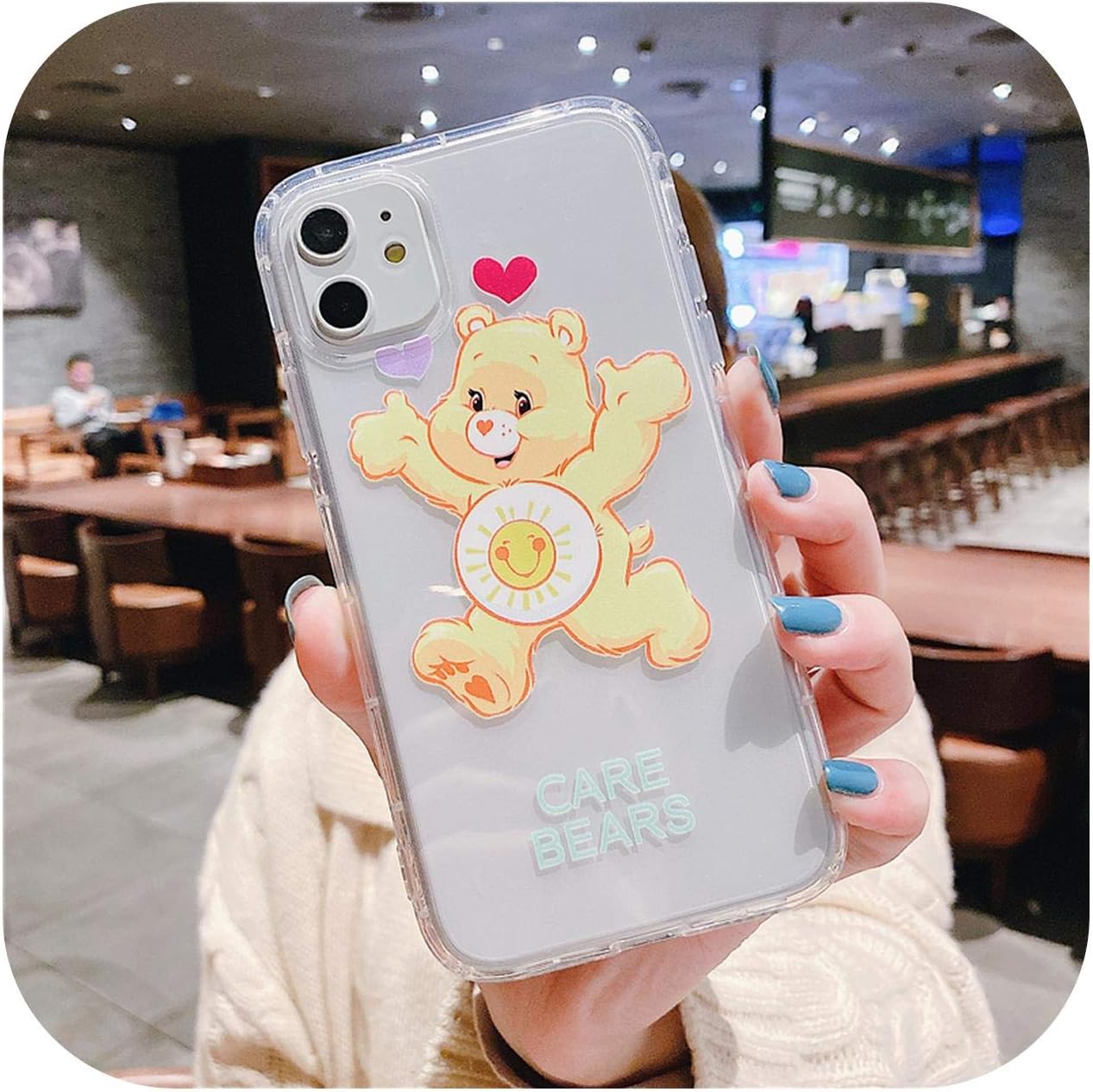 Cartoon Cute Rainbow Bear Phone Case For Iphone 11 Pro X Xs Max Xr 8 7 6 S Plus Ins Anime Cares Bears Clear Soft Cover Coque-4-For Iphone 11