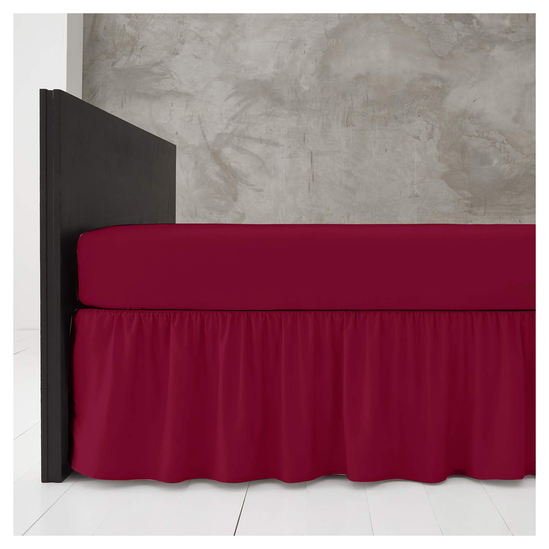 GC GAVENO CAVAILIA Base Valance Sheet, Polyester-Cotton, Red, King