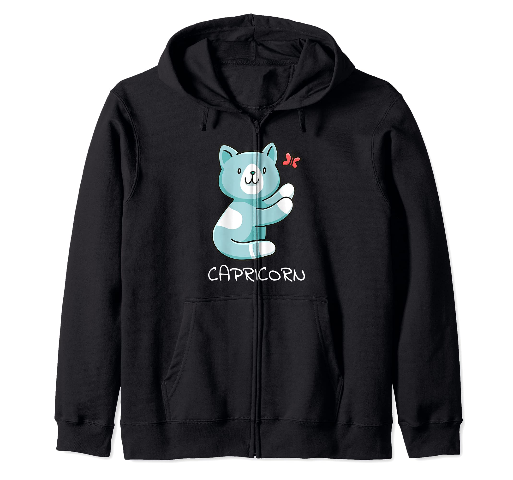 Capricorn Cat Zodiac Signs Kawaii Astrology Cats Horoscope Zip Hoodie