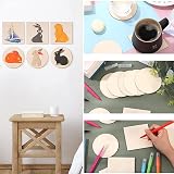 CIOKIT 46Pcs Unfinished Wood Slices Set 7 Sizes Natural Blank Pyrography view 5