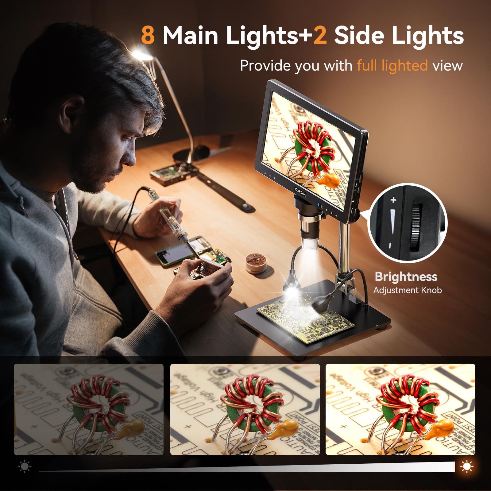 Elikliv EDM9 Max Digital Microscope: 20MP 10.1