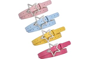 Toptim Kids Belts Girls Skinny Faux Leather Belt with Star Buckles for Jeans, Pants, Skirts, Dresses