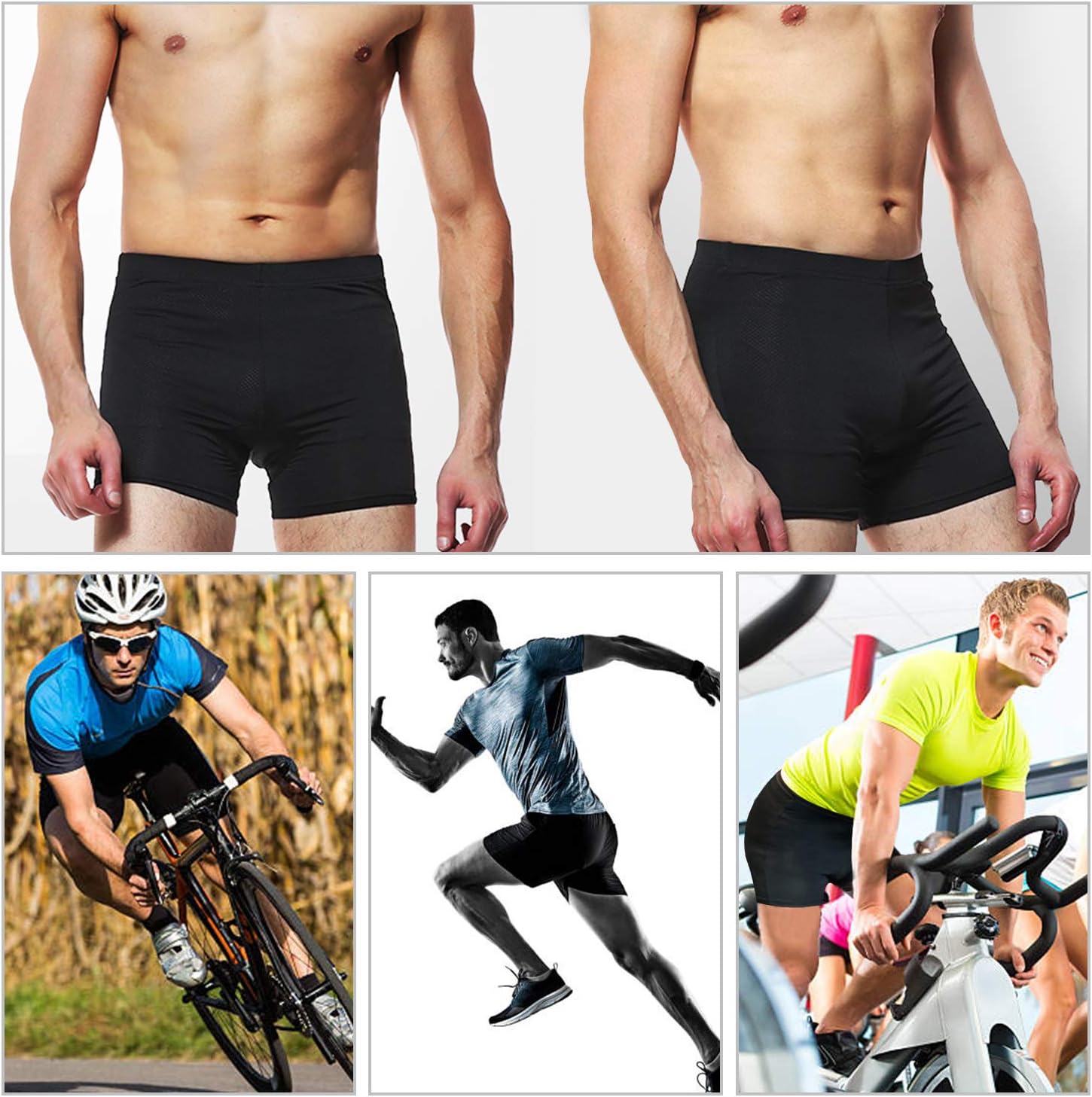 CYCWEAR Men's Cycling Underwear Shorts 3D Gel Padded Bike Undershorts MTB Bicycle Underwear: Clothing