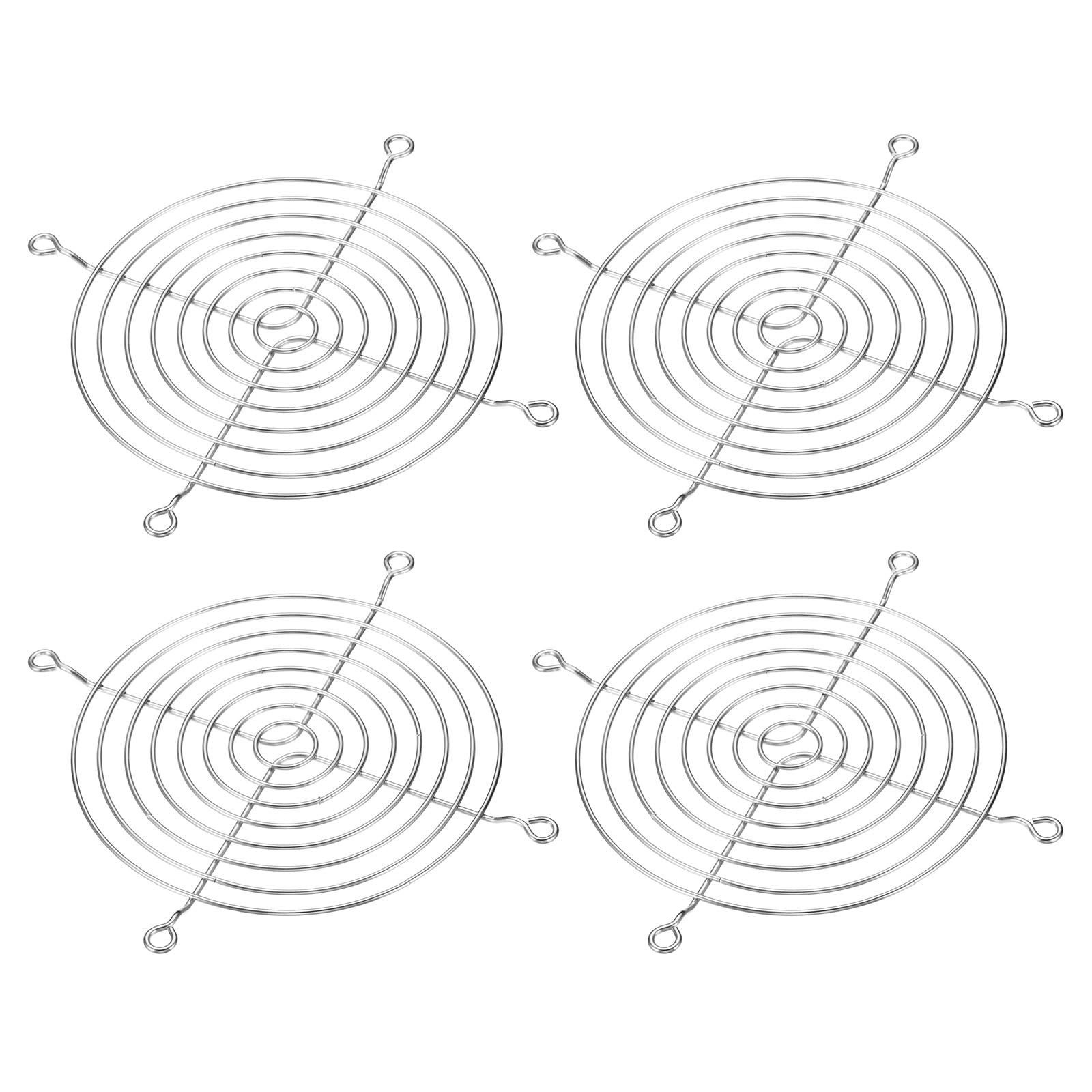 PATIKIL 120mm Fan Finger Grill, 4 Pack 304 Stainless Steel Grill Protector Guard Fan Protective Cover for 120x120mm Fans for Equipment Computer DIY, Silver