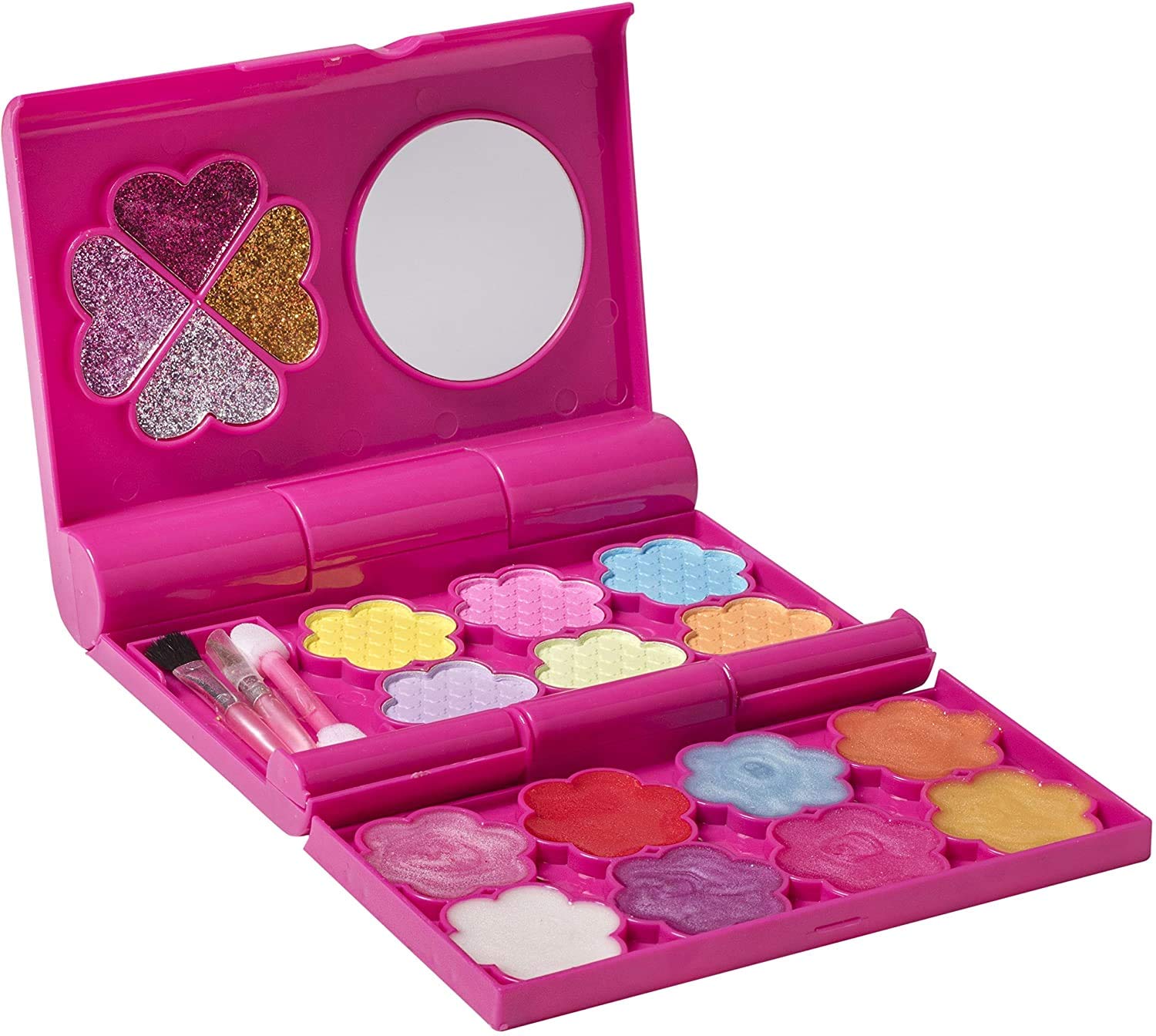 Playkidiz My First Princess Kids Makeup Set for Girls - Non-Toxic Washable Beauty Makeup Kit for Kids – Ideal Cosmetics Palette Set with Glitters & A Mirror for Girls - Role-Play Gift Set for Toddlers