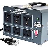 Yinleader 5000 Step Up/Down Transformer Converter 110/120Volt-220/240Volt | US Power Cord,Circuit Breaker Protection (Grey)