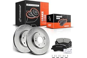 A-Premium 11.02 inch (280mm) Front Vented Disc Brake Rotors + Ceramic Pads Kit Compatible with Select Hyundai and Kia Models - Elantra, Elantra Coupe, Elantra GT, For Veloster, Forte, Forte Koup