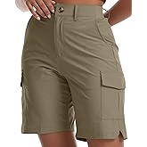 Yoglegins Women's Lightweight Hiking Cargo Shorts for Running Athletic Camping Travel Golf - Water Resistant with 5 Pockets