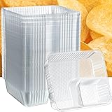 300 Pieces Nacho Trays Disposable 2 Compartment Food Tray Concession Stand Supplies Movie Night Snack Trays Clear Plastic Che