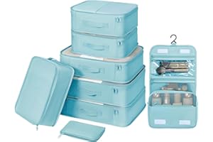 DIMJ Packing Cubes for Travel Cubes for Suitcase Lightweight Travel Essential Bag with Large Toiletries Bag 8 Pack