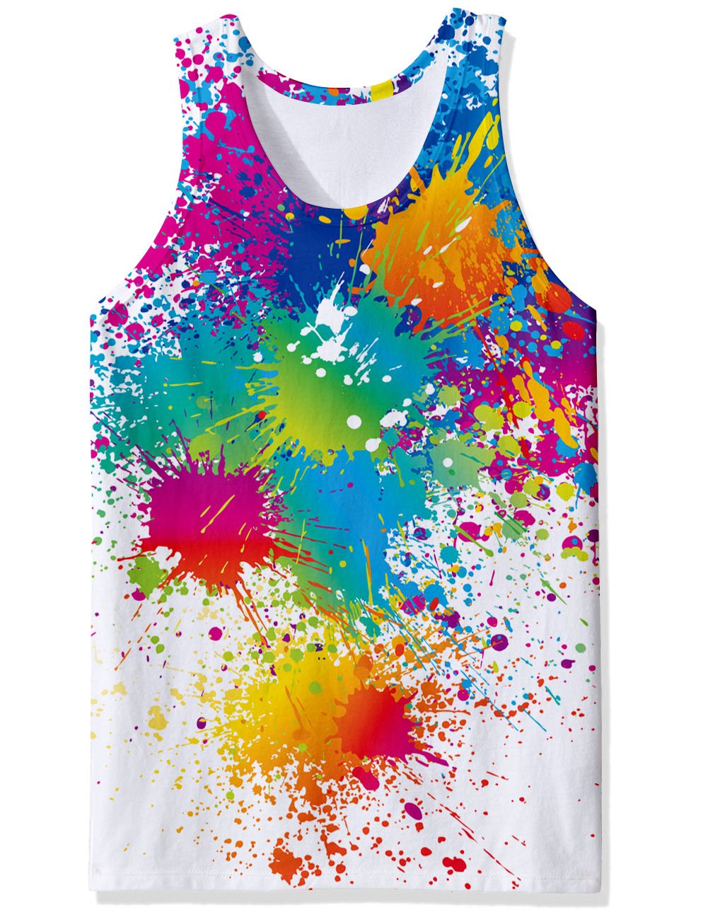 RAISEVERN 3D Bunte Farbe Drucken Lustige Muster Realistische Underwaist Gym Tank Tops für Herren X-Large