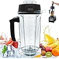 Upgrade For 64oz Vitamix Blender Pitcher with Tamper, Replacement for Vitamix 5200 5300 6000 6300 6500 5000 5500 7500 4500 A2300 etc. For vitamix Blender Container Jar Cup, 1 Year Manufacturer