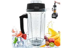 TAUUIO Upgrade For 64oz Vitamix Blender Pitcher with Tamper, Replacement for Vitamix 5200 5300 6000 6300 6500 5000 5500 7500 4500 A2300 et cetera For Vitamix Blender Container Jar Cup, 1 Year Manufacturer