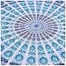 ANOKHI ART Cotton Indian Tapestry Mandala Roundies Beach Throw Indian Round Blue Yoga Mat Picnic Mat Table Throw Hippy Boho Gypsy Tablecloth Tapestries Sofa Cover