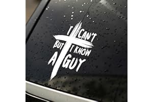 BOLOBALA I Can't But I Know A Guy Car Decals - Christian & Jesus Stickers, Bumper & Window Vinyl Decals (6.5 x 4.4 in)