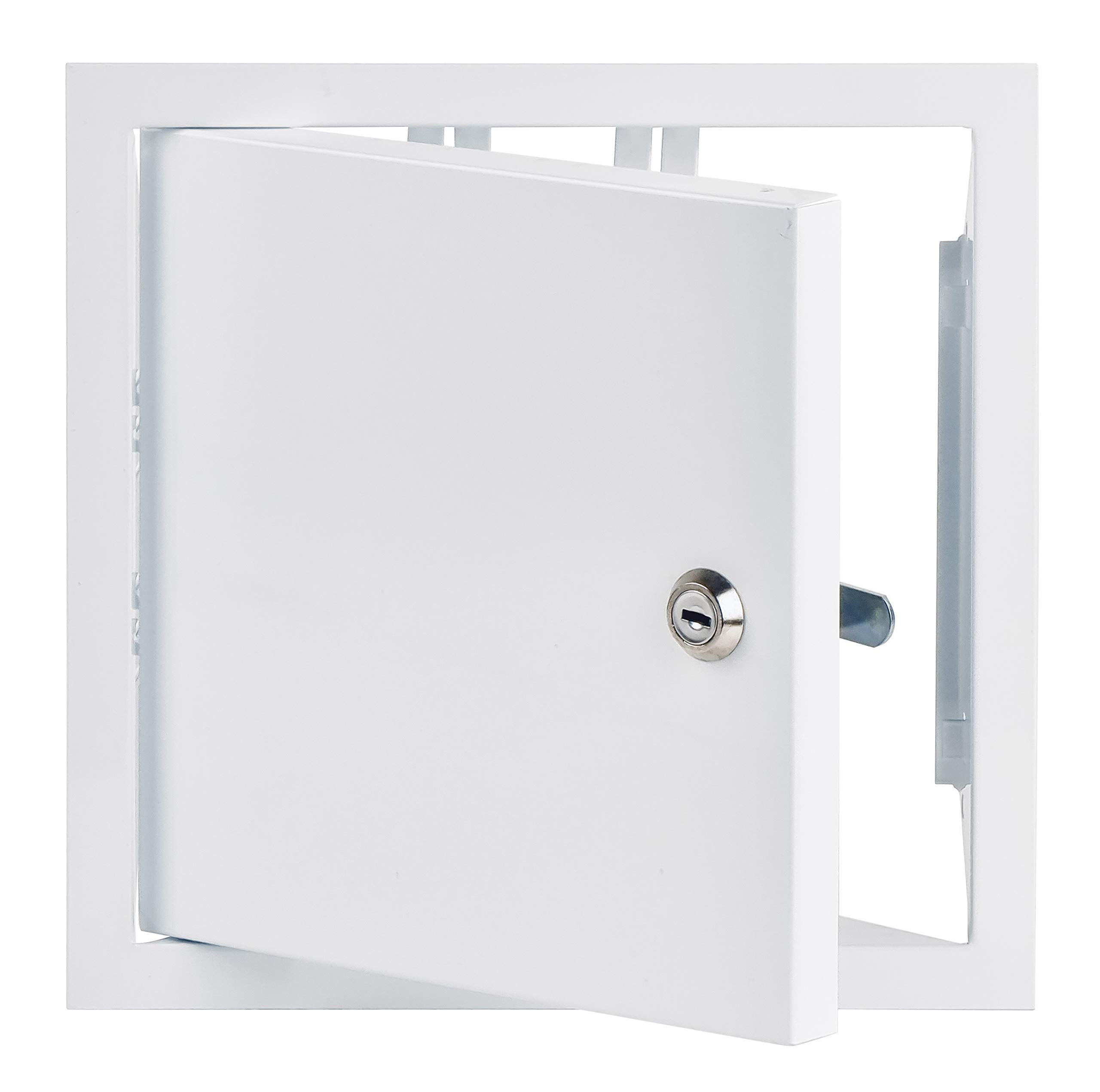 20x20 cm / 8x8 inch White Metal Access Panel - Access Door with Key Lock