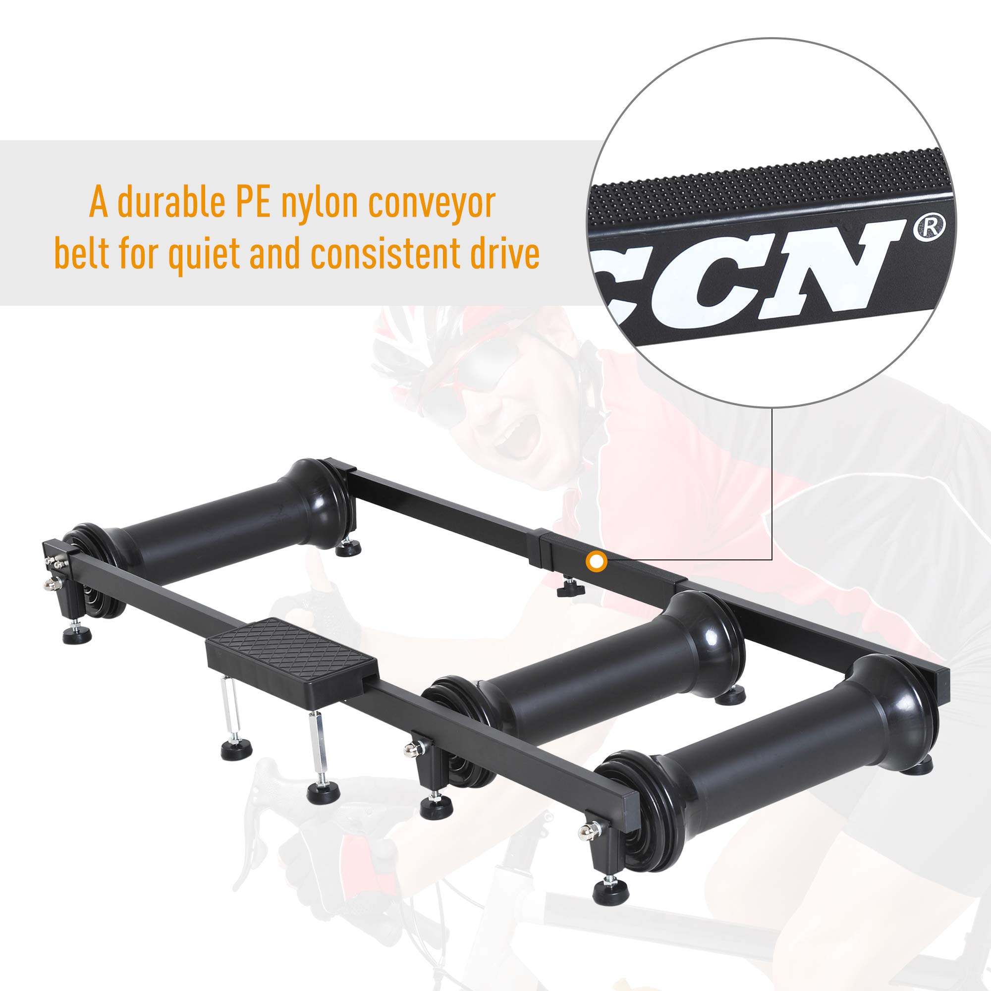 Soozier Adjustable Indoor Fitness Cycling Parabolic Roller Bike Trainer