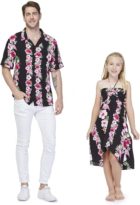 hawaiian dress and matching shirt