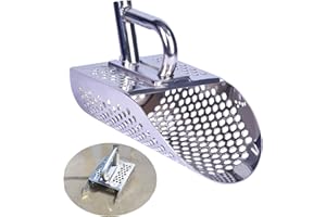 Shaledig Sand Scoop for Metal Detecting, 304 Stainless Steel Shovel Scoop for Metal Detecting for Adults, Sand Scoops for Treasure Hunting, Rust-Proof, Handheld with Removable Design
