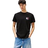 Tommy Jeans Mens Short Sleeve Cotton Graphic T-Shirts with Printed Flag Design