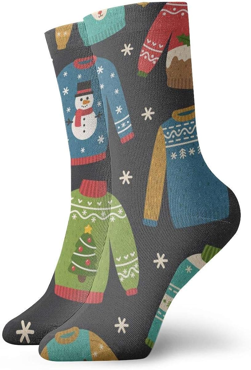 Funny Casual Socks Ugly Christmas Pattern Printed Sport Athletic Socks