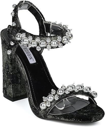 beaded heeled sandals