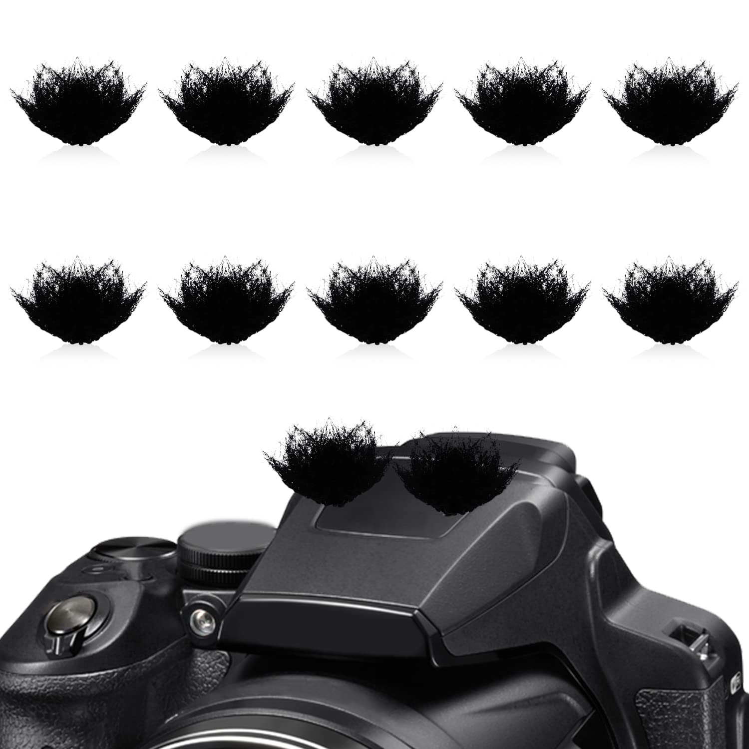 TOYMIS Wind Muff Set: 10pc Microphone Windscreen, 20pc Wind Cover for Camera Mic