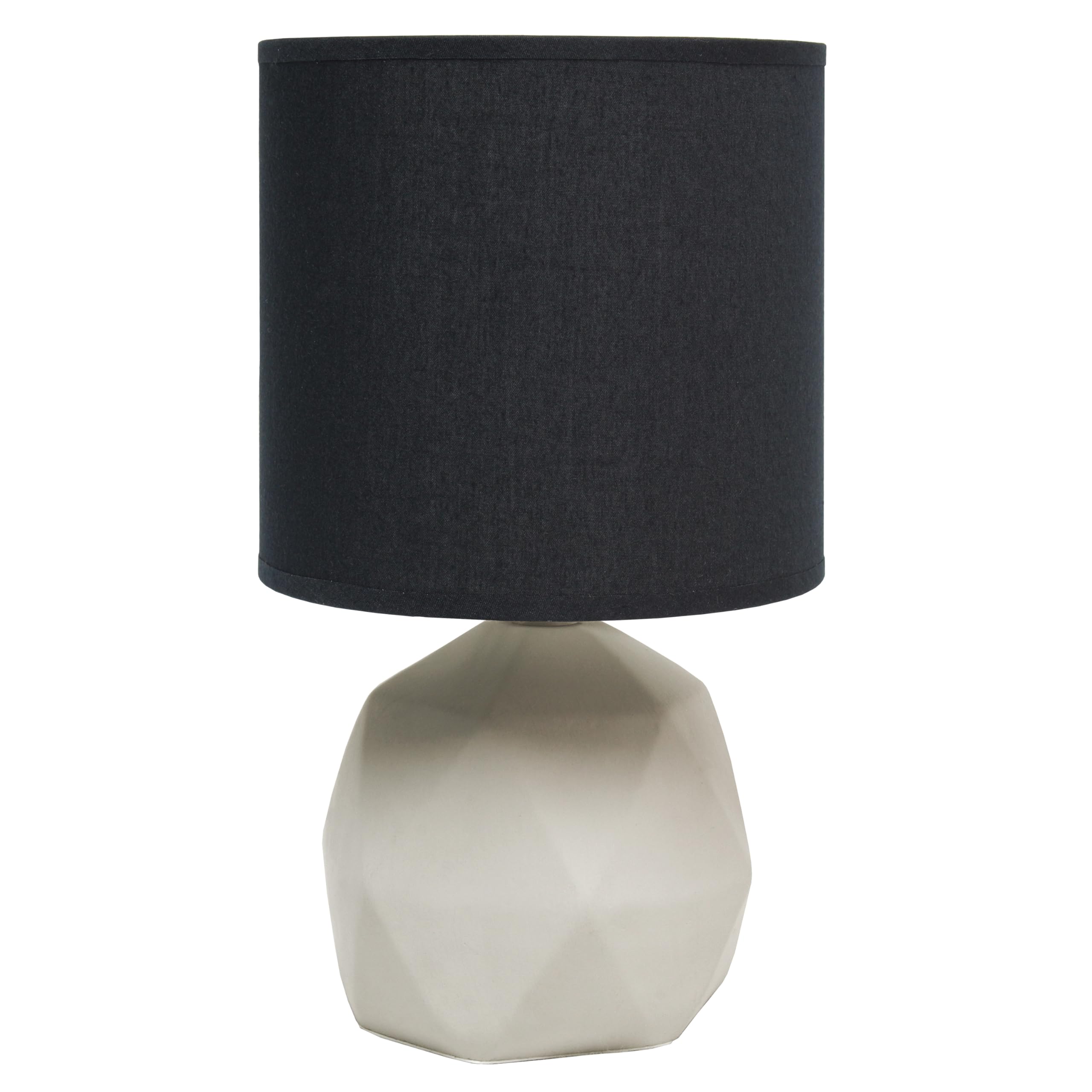Photo 1 of Simple Designs LT1207-BLK 10.62" Modern Concrete Cube Geometric Table Lamp, for Living Room, Bedroom, Office, Black Shade