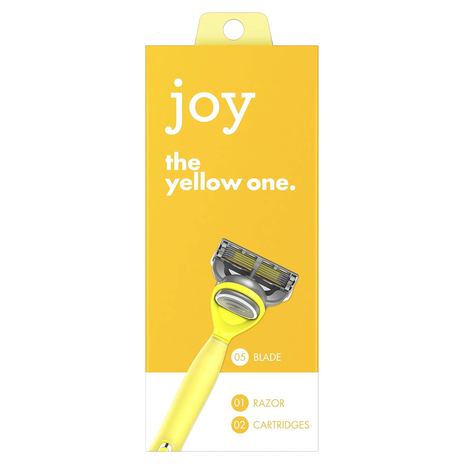 joy razor, handle + 2 razor blade refills (Yellow)