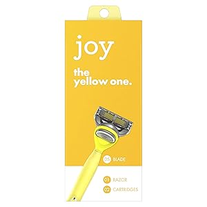 joy razor, handle + 2 razor blade refills (Yellow)