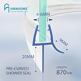 HNNHOME 870mm Pre-Curve Bath Shower Seal Strip for 4-6mm Curved Glass view 4