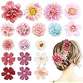 18 PCS Flower Hair Clip Women Pink Floral Hair Barrettes Girls Homecoming Dance Rose Bride Barre Hair Accessories Wedding