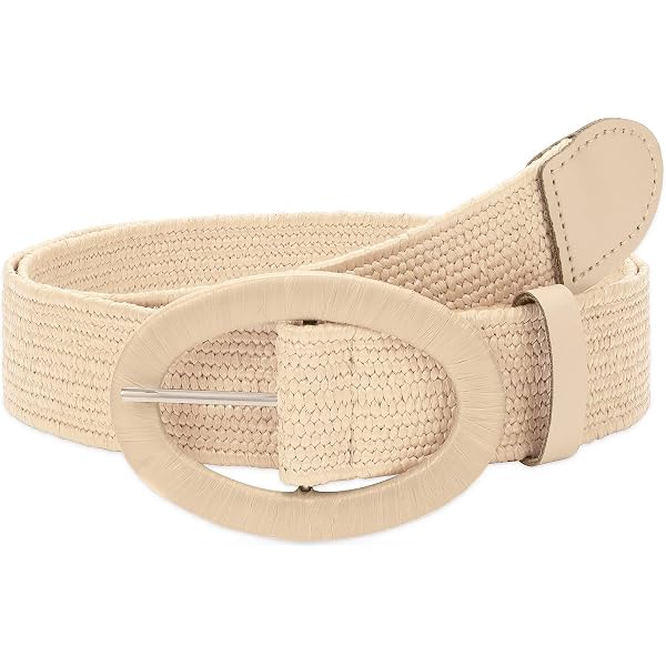 4429 Women\'s Cotton And Linen Style Plastic Straw Braided Belt Circle Women main image 4