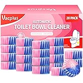 Vacplus Toilet Bowl Cleaners - 20 Pack Long-Lasting Toilet Cleaner Tablets, Prevent Stains & Deodorize, Blue & Pink